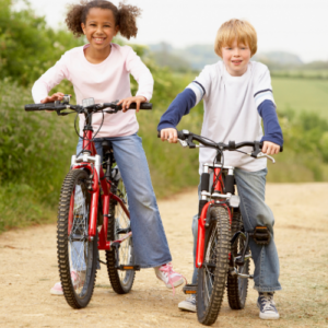 Children riding bikes
